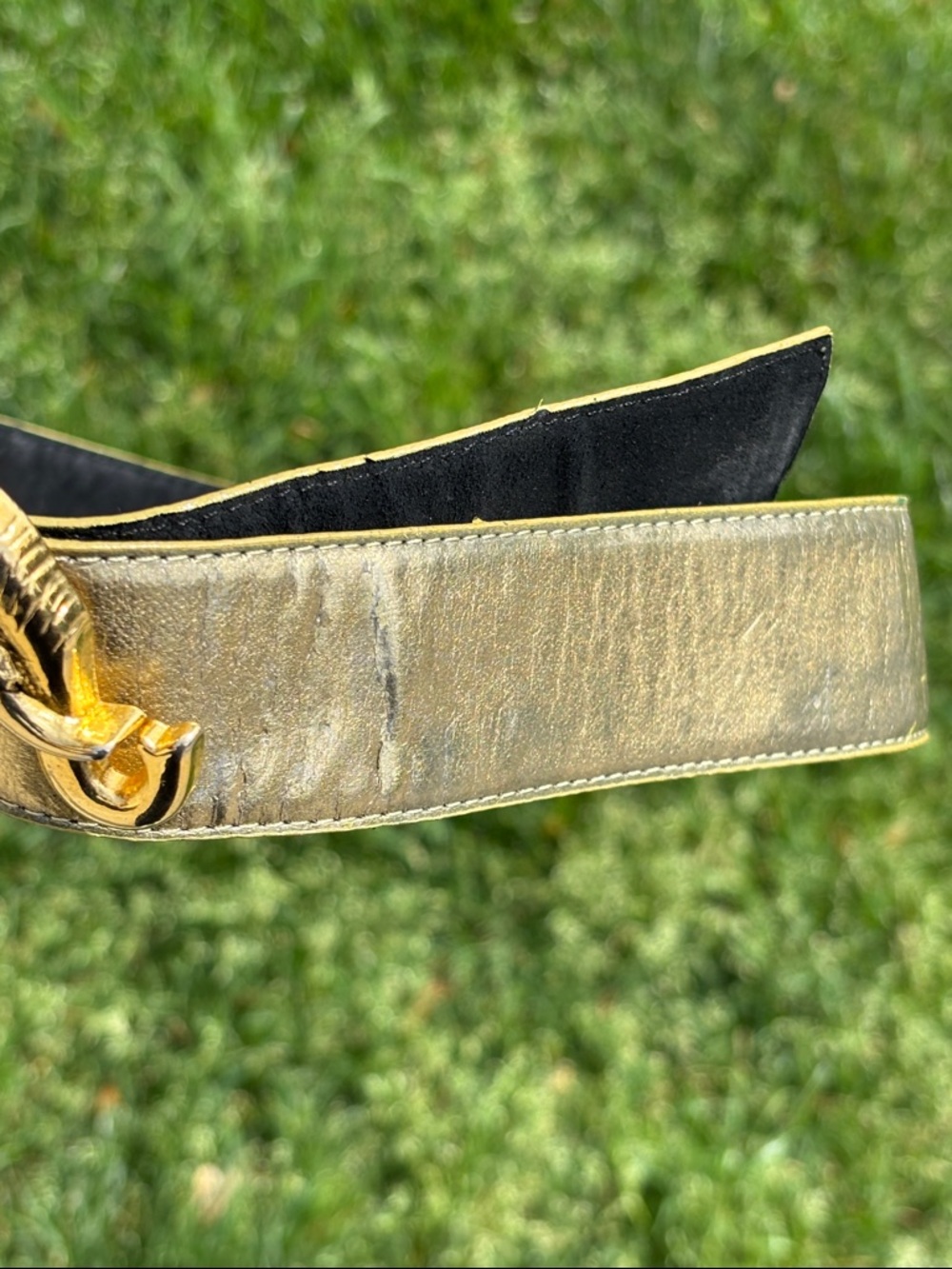 Vintage Gold Elephant Buckle Belt - Picture 7 of 13